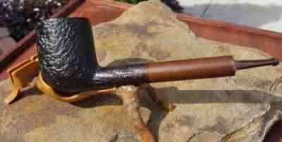 Denicotea Curling 814 Rustic Black Tobacco Estate Pipe