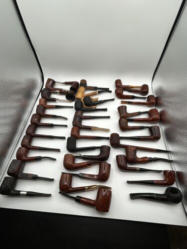 Lot of 51 Estate Tobacco Pipes & 4 Pipe Heads - Variety of Brands - SEE PHOTOS