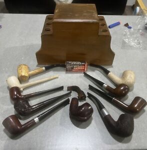 Vintage Estate Tobacco Pipe Lot Dr Grabow Imported Briar W/ Box