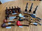 19  Vintage Estate Tobacco Pipes With Pipe Stands - Carey, Kaywoodie, Dr. Grabow