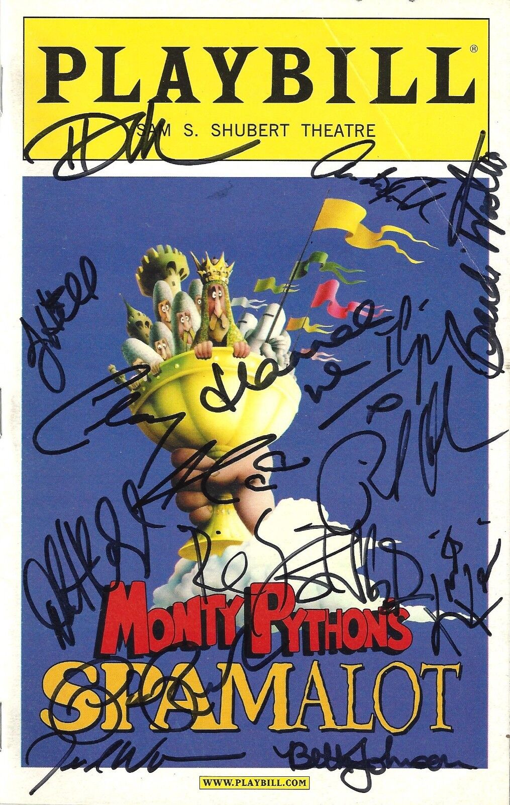 Clay Aiken (Cast Signed) "SPAMALOT" Jonathan Hadary 2008 Broadway Playbill