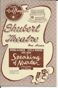 Lorne Greene   "Speaking of Murder"    1956    New Haven   Playbill