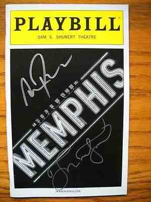 Adam Pascal & Montego Glover Signed Brand New Memphis Playbill Autographed 2012