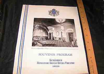Vintage Souvenir Program - KUNGSHOLM Mini Opera CHICAGO - 1940's Theatre Chramer