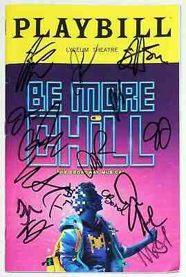 BE MORE CHILL Will Roland, George Salazar Jason Tam Cast Signed Playbill