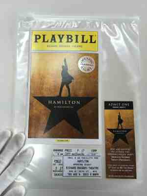 RARE Hamilton Broadway Opening Night Program, Ticket Stub + Party Pass