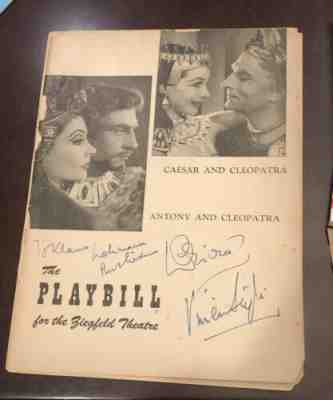 Laurence Olivier * Vivien Leigh Signed Playbill JSA LOA 1952 Caesar Cleopatra