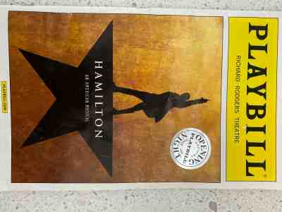 HAMILTON Broadway OPENING NIGHT Playbill LIN-MANUEL MIRANDA w/ sticker