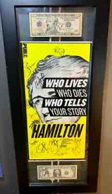 HAMILTON BROADWAY MIRANDA CAST SIGNED POSTER OBC FRAMED