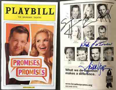 Kristin Chenoweth + Sean Hayes+original cast Signed PROMISES, PROMISES Playbill