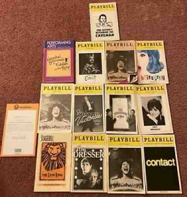 Lot Of 13 Vintage Playbills - 80s 90s 2000s LION KING - HAIRSPRAY - CONTACT