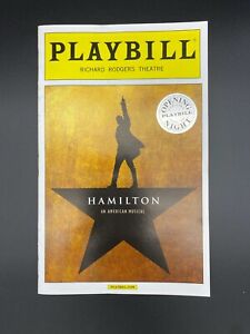 Hamilton - Broadway Opening Night Playbill - Original Cast w/ Sticker Mint Cond