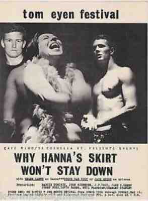 Tom Eyen Festival Why Hannaâ??s Skirt Wonâ??t Stay Down Vintage Theatre Show Poster