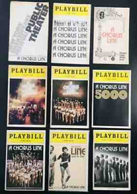 A CHORUS LINE - From Public Theatre to the Revival - A Nine Playbill Collection