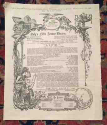 *MAURICE & GEORGIE DREW BARRYMORE RARE 1876 AUGUSTIN DALY PROGRAM*