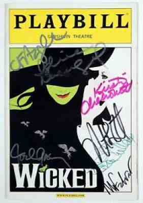 WICKED Principal Cast Idina Menzel, Kristin Chenoweth, Joel Grey Signed Playbill