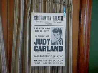 "AN EVENING WITH JUDY GARLAND" WINDOW CARD STORROWTON THEATRE