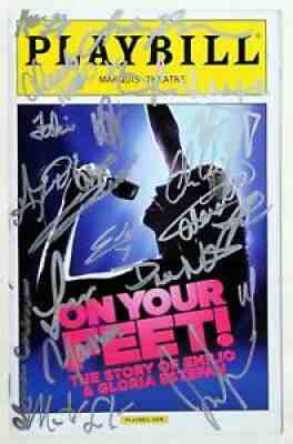 ON YOUR FEET Cast Josh Segarra, Ana Villafane Signed Opening Night Playbill