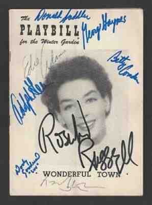 Leonard Bernstein (Signed) "WONDERFUL TOWN" Rosalind Russell 1953 Playbill / AG