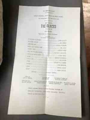 THE BLACKS Playbill 1961 St Marks ORIGINAL PROGRAM Cicely Tyson & Original Cast