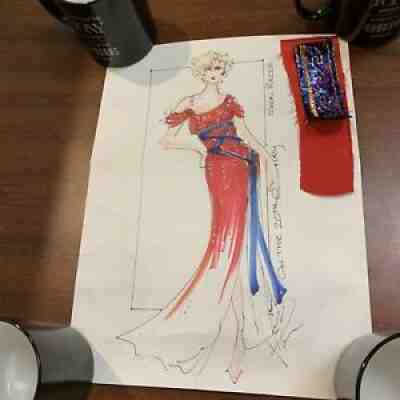 MARIN MAZZIE COLLECTION: Original Costume Rendering #4 ON THE 20TH CENTURY csc