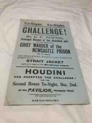 Exceedingly rare Houdini handbill from 1904