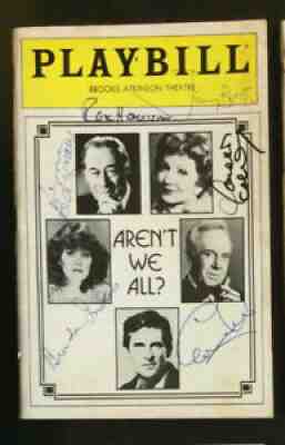 AREN'T WE ALL? 1985 Playbill Signed JEREMY BRETT REX HARRISON +4 / Autographed