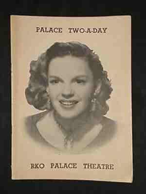 JUDY GARLAND -Rare 1951 RKO Palace Theatre Playbill - Two-A-Day "Comeback" Shows