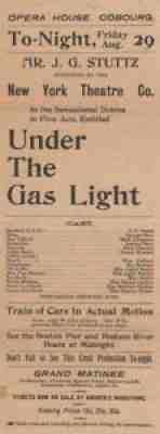 *MELODRAMA: UNDER THE GAS LIGHT RARE 1880 BROADSIDE AUGUSTIN DALY*