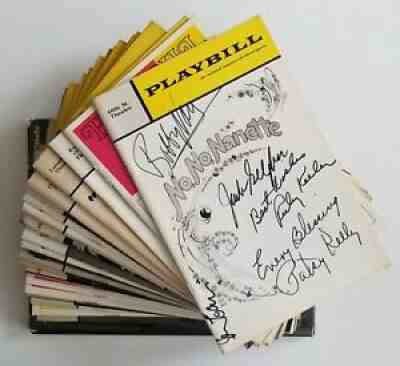 Archive Lot 25+ SIGNED Playbills Laurence Olivier, Hepburn, Dietrich autographed
