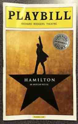 Opening Night Playbill - Hamilton - Aug. 6, 2015