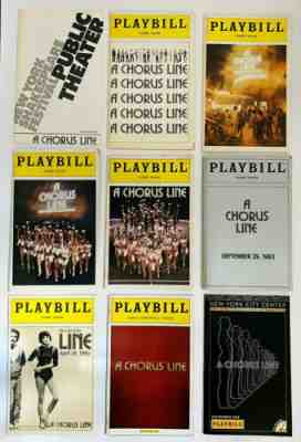 A CHORUS LINE From Public Theatre Revival Rare 43 year Nine Playbill Collection