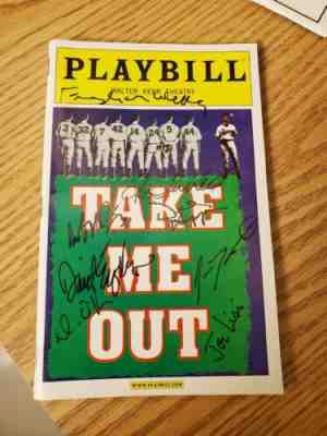 "TAKE ME OUT" Playbill AUTOGRAPHED SIGNED  ORIGINAL CAST