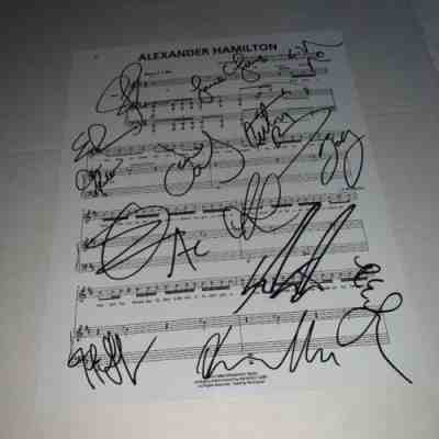 Hamilton Signed Lyric Sheet Lin-Manuel Miranda Original Cast Members