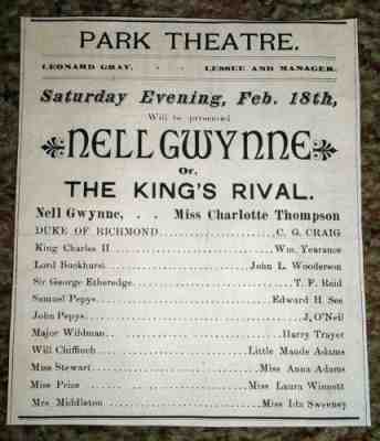 Little Maude Adams Age 9 1882 Nell Gwynne Park Theatre Newark NJ VERY RARE