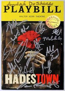 HADESTOWN Cast Reeve Carney, Andre De Shields Signed Opening Night Playbill