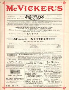 *LEGENDARY GOLD RUSH ACTRESS LOTTA CRABTREE 1884 MLLE NITOUCHE PROGRAM*