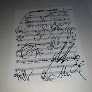 Hamilton Signed Lyric Sheet Lin-Manuel Miranda Original Cast Members