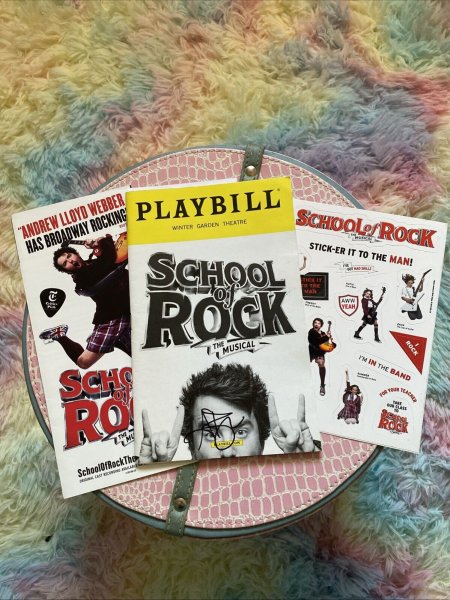 Alex Brightman Signed School Of Rock October 2016 Playbill & Stickers Of Cast