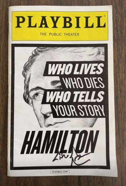 Hamilton - Pre Broadway / Public Theater - ORIGINAL Art Playbill - SIGNED / RARE