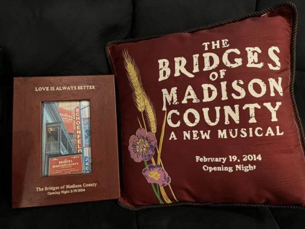 Bridges Of Madison County Broadway Collectors Cushion and Opening Night Frame