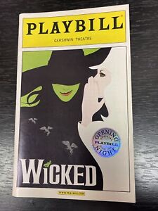 WICKED Broadway Musical OPENING NIGHT Playbill w STICKER Seal! ORIGINAL CAST!