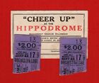 Magician HARRY HOUDINI at the New York Hippodrome "CHEER UP" 1917 Ticket Stubs