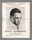 Concert: PAUL ROBESON Spirituals / Betty Humby 1933 Lowestoft, England Program