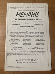 MEMPHIS PreBroadway Musical READING Program MONTEGO GLOVER James Monroe Iglehart