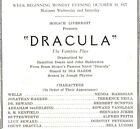 *DRACULA BELA LUGOSI BRAM STOKER RARE 1927 BROADWAY PROGRAM*