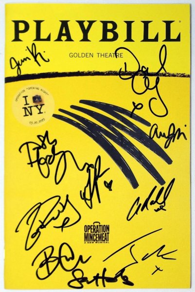OPERATION MINCEMEAT Full Cast Jak Malone Signed Opening Night Playbill