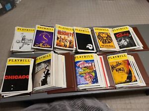 Lot of 150 Vintage Playbill Theatre Programs 1996 - 2015, Includes Four Binders