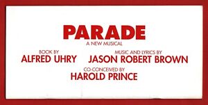 Jason Robert Brown "PARADE" Bertie Carvel ("Matilda") Donmar 2007 London Program