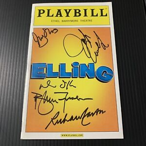 Elling Autographed Playbill Signed by Cast BRENDAN FRASER, JENNIFER COOLIDGE +3